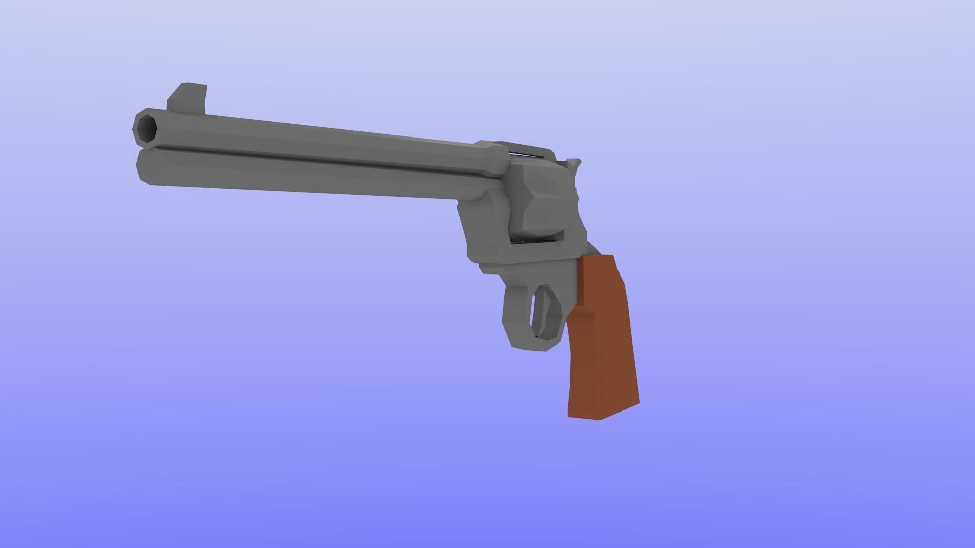 Low-Poly Revolver Low-poly 3D model_3