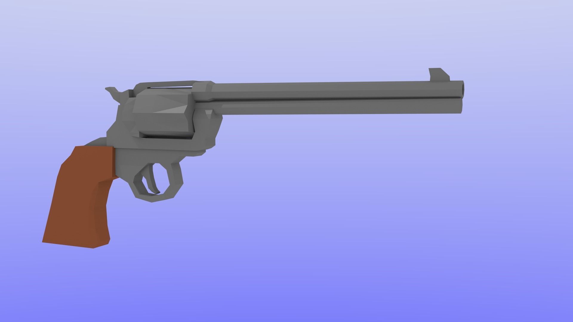 Low-Poly Revolver Low-poly 3D model_2