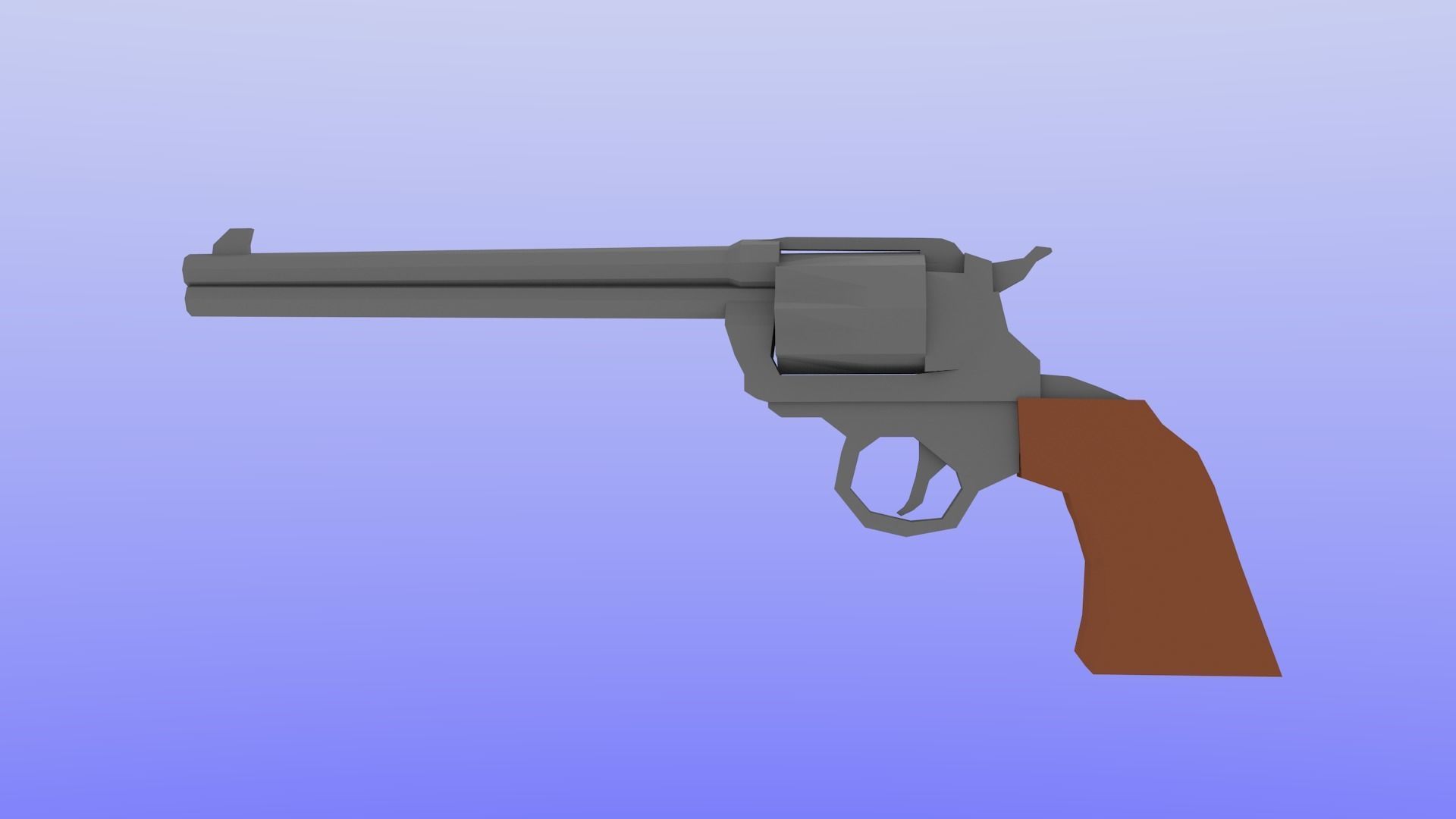 Low-Poly Revolver Low-poly 3D model_1