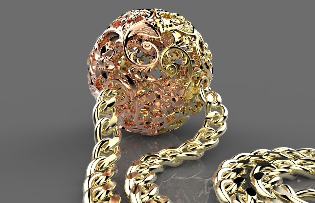 pendant  sphere 3D print model_3