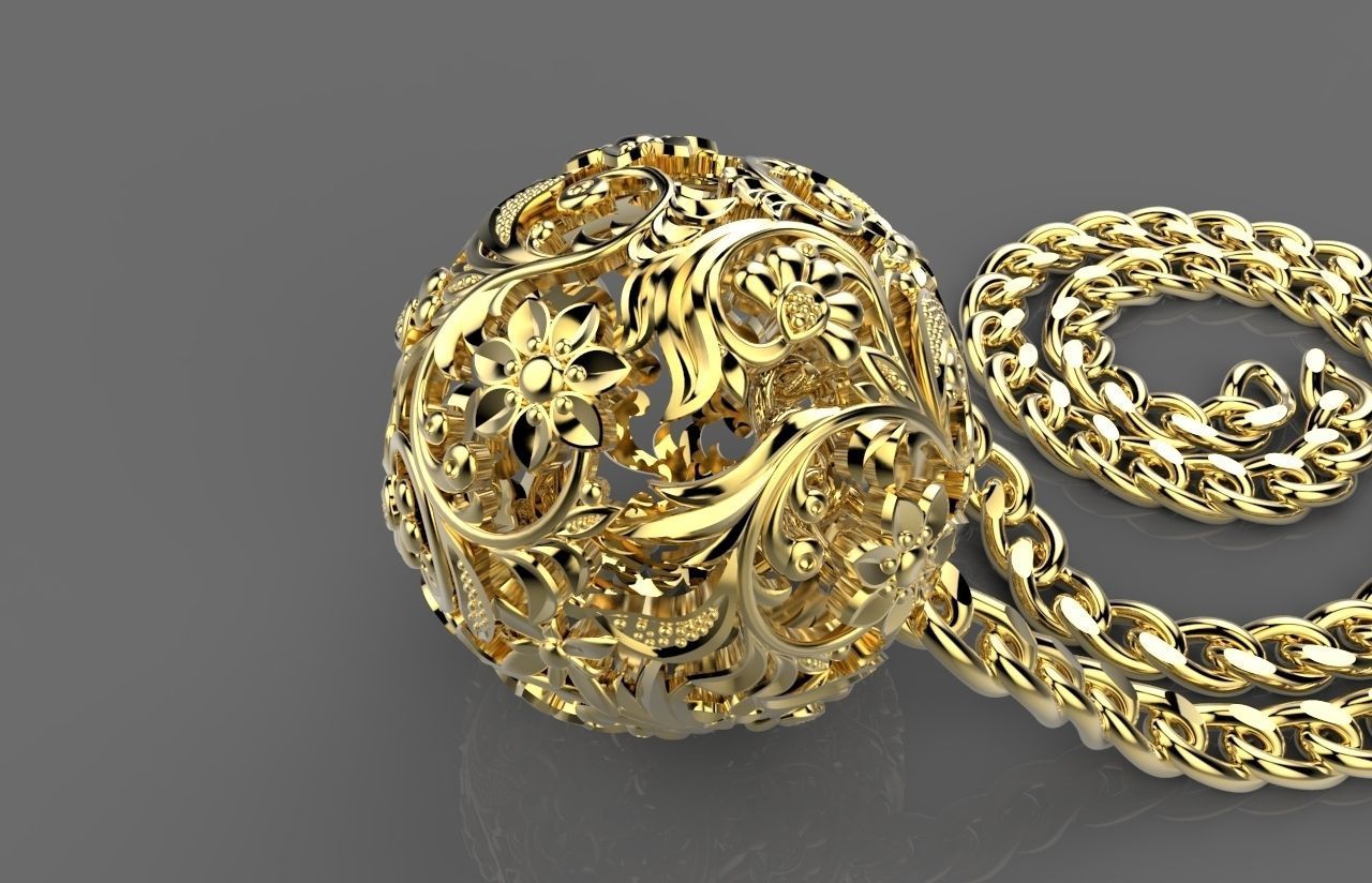 pendant  sphere 3D print model_4