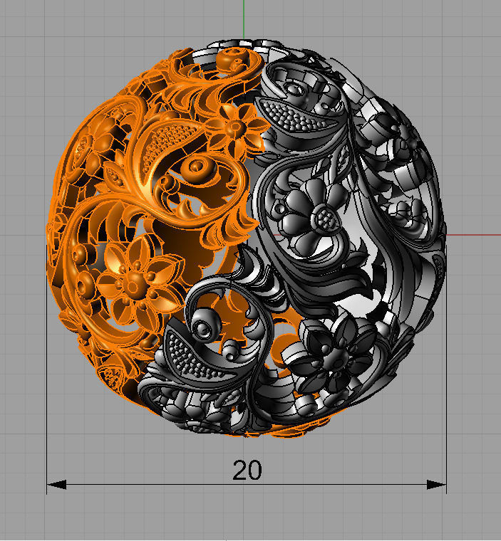 pendant  sphere 3D print model_7