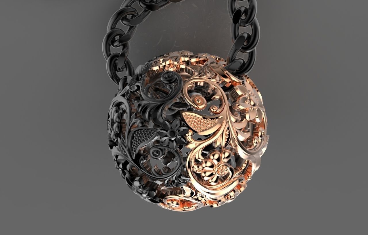 pendant  sphere 3D print model_2