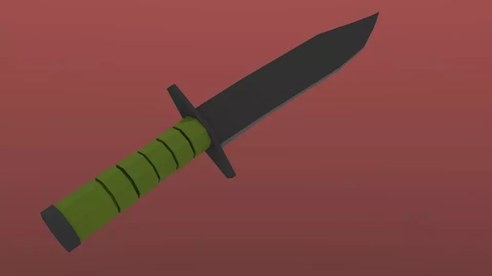 Low-Poly Knife Low-poly 3D model_0