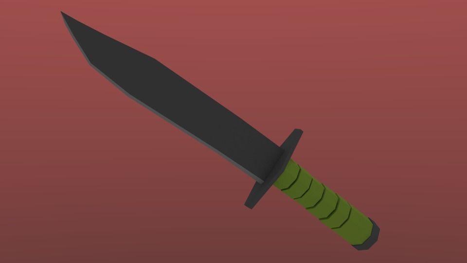 Low-Poly Knife Low-poly 3D model_2