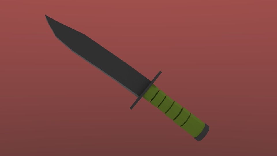 Low-Poly Knife Low-poly 3D model_1