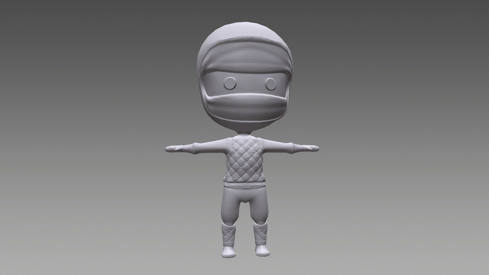 Chibi Ninja Low-poly 3D model_29