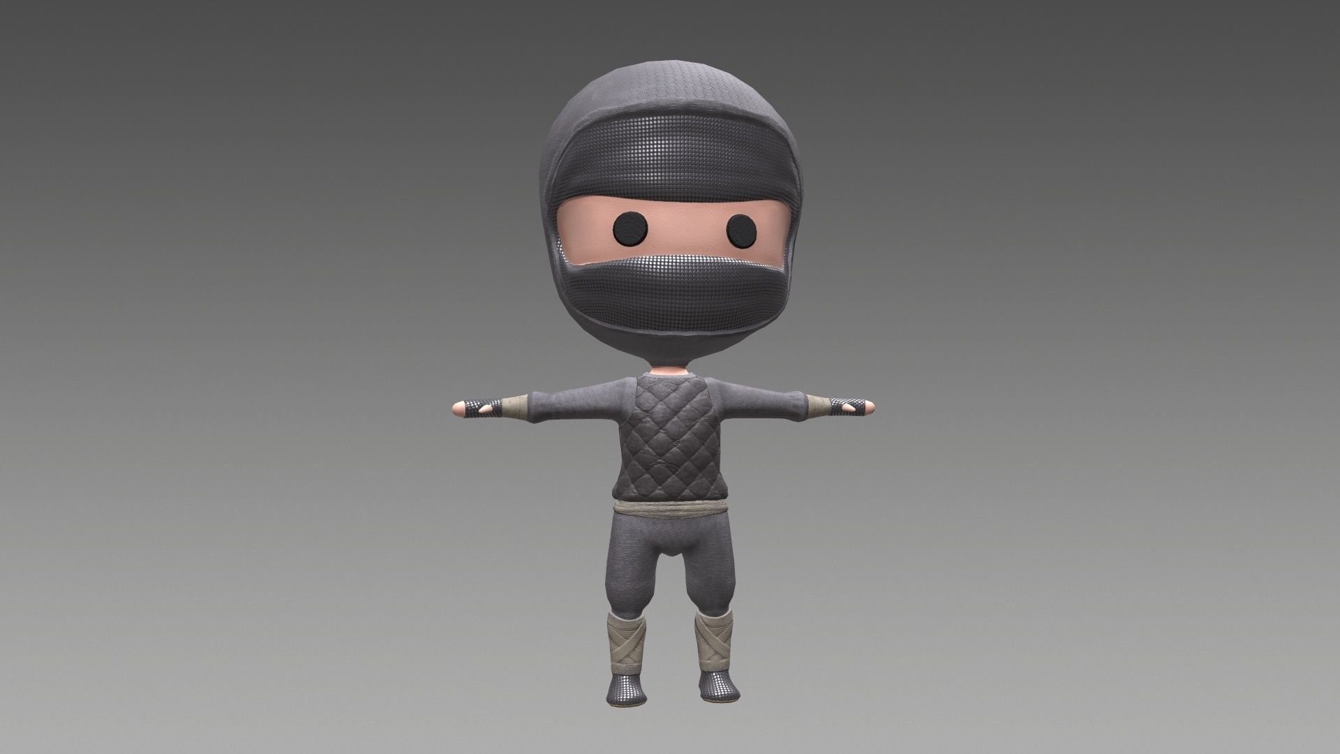 Chibi Ninja Low-poly 3D model_30