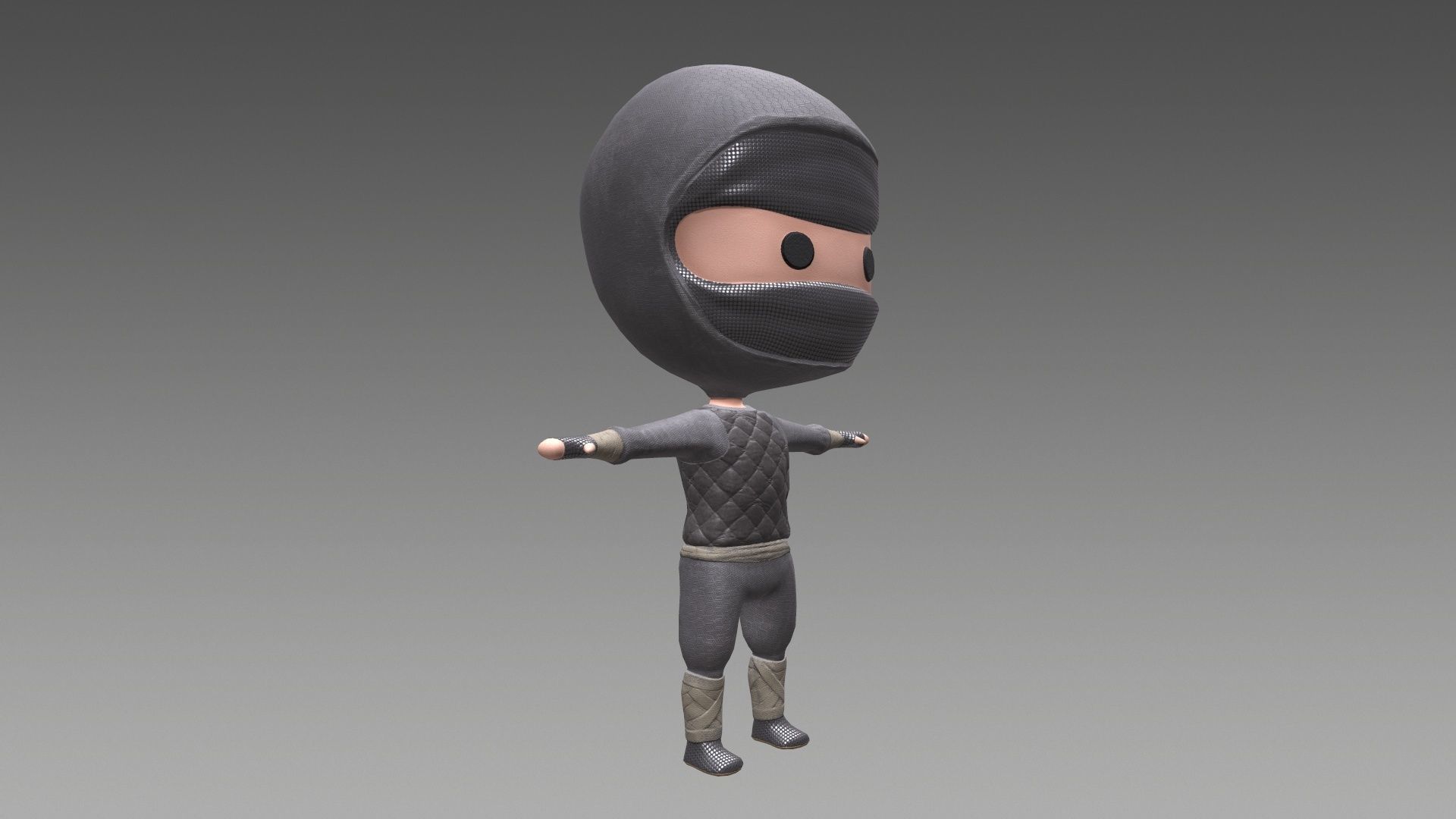 Chibi Ninja Low-poly 3D model_6