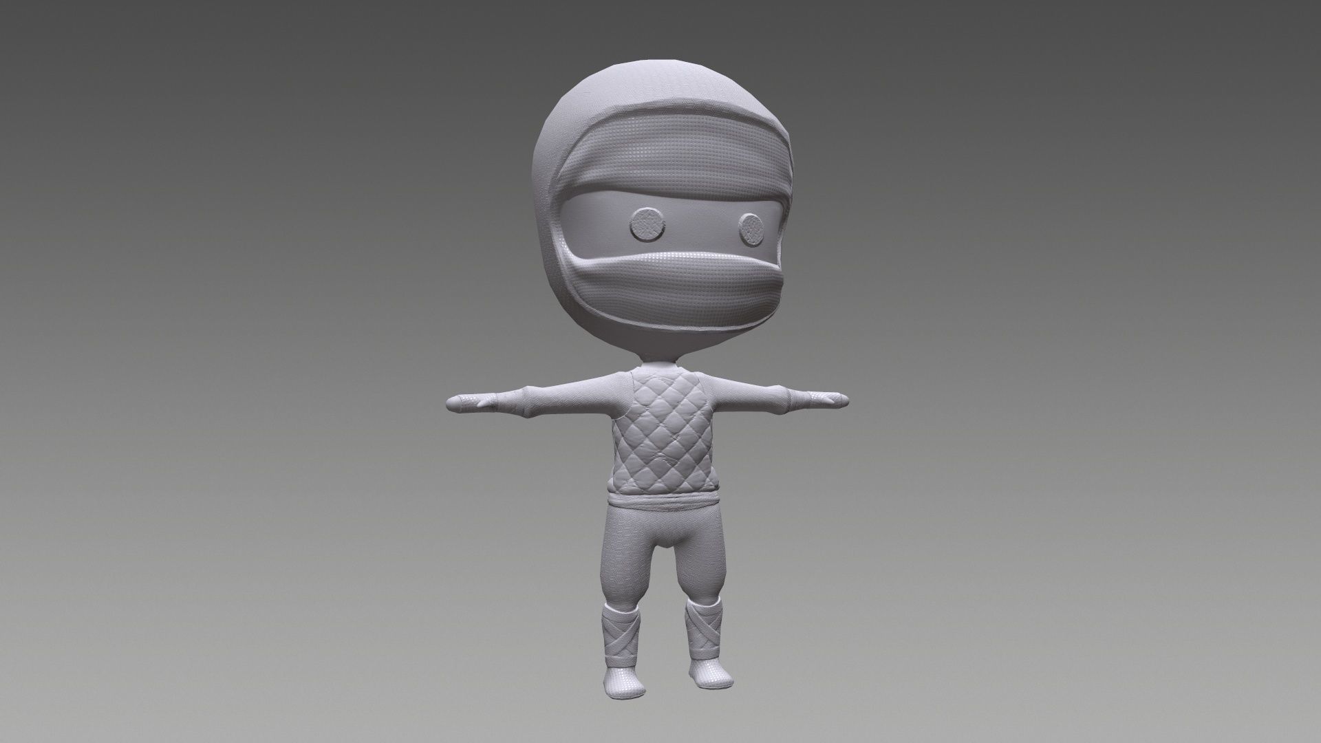 Chibi Ninja Low-poly 3D model_3