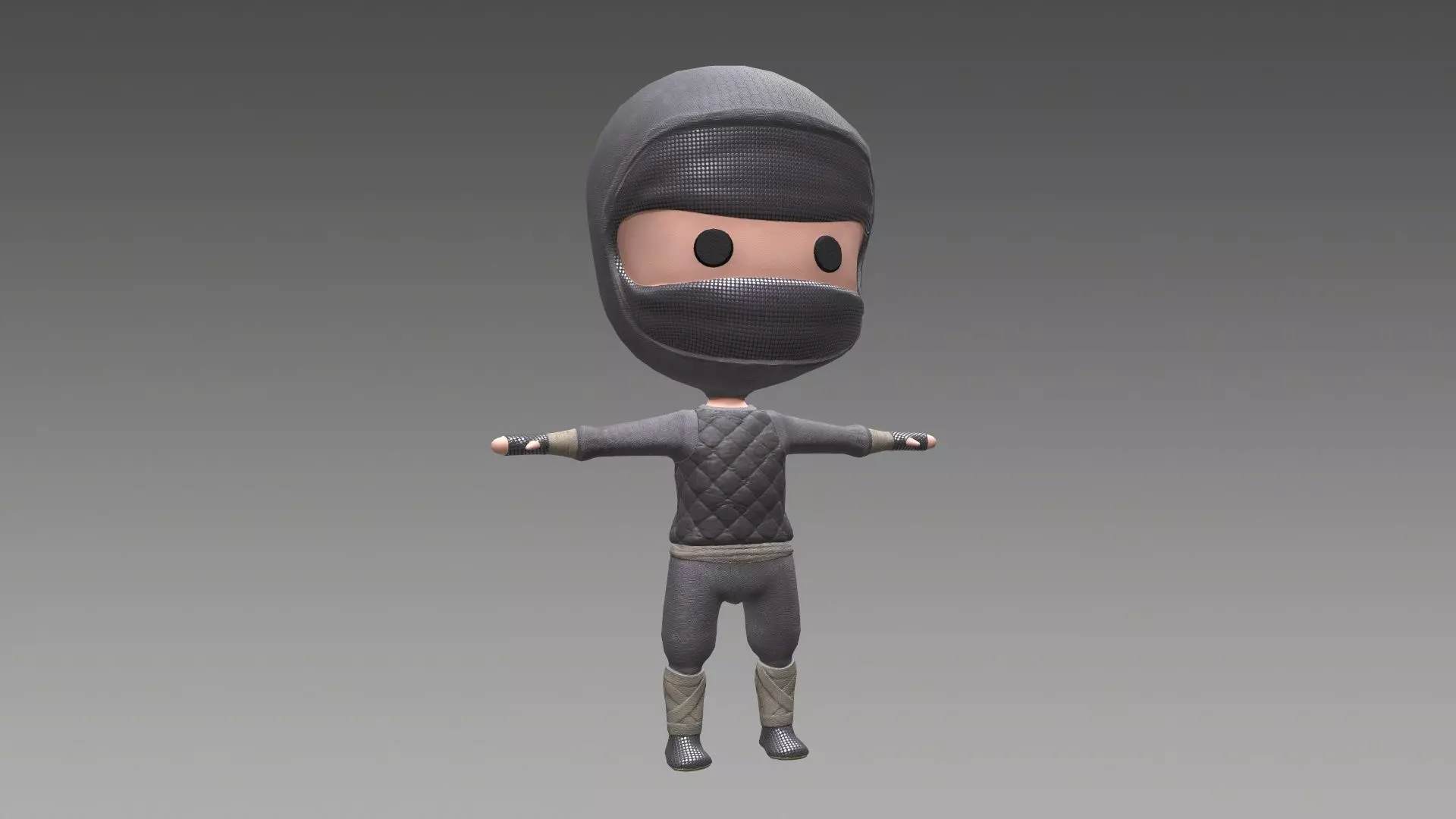 Chibi Ninja Low-poly 3D model_0
