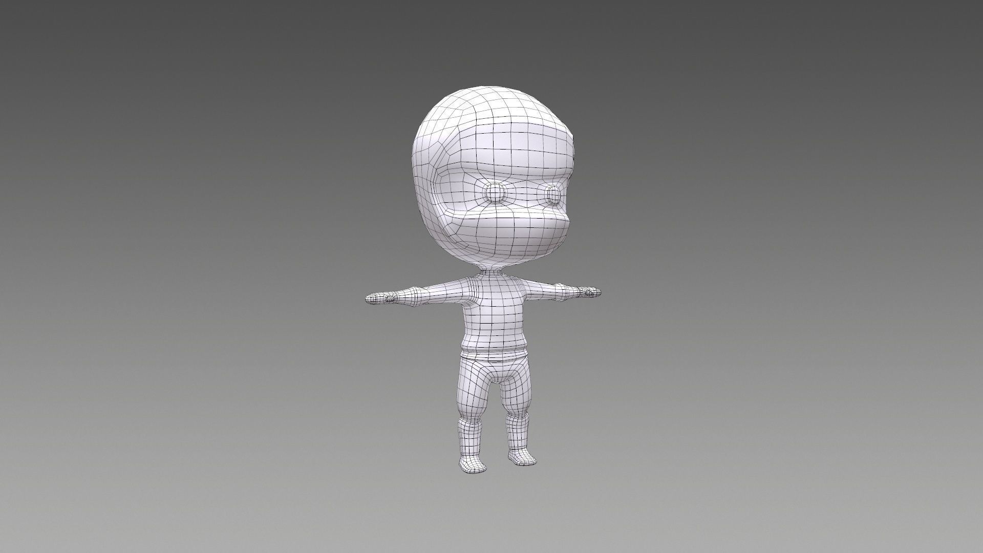 Chibi Ninja Low-poly 3D model_4