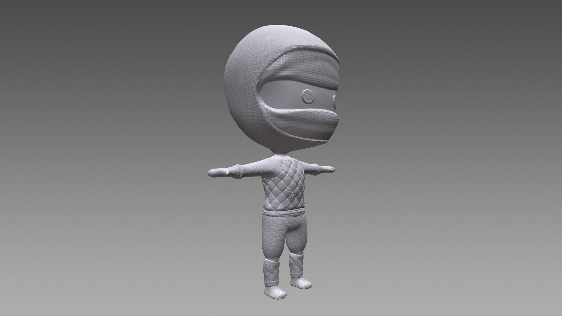 Chibi Ninja Low-poly 3D model_5
