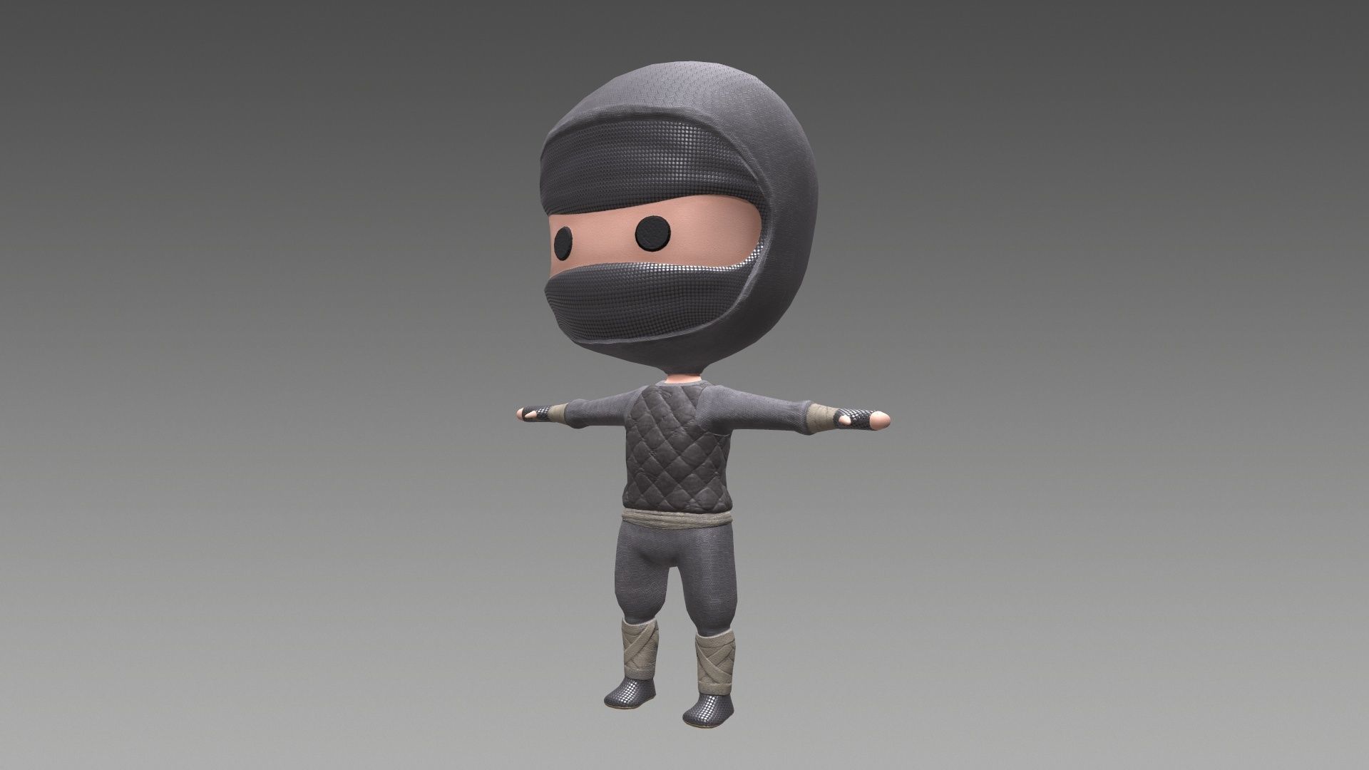 Chibi Ninja Low-poly 3D model_27