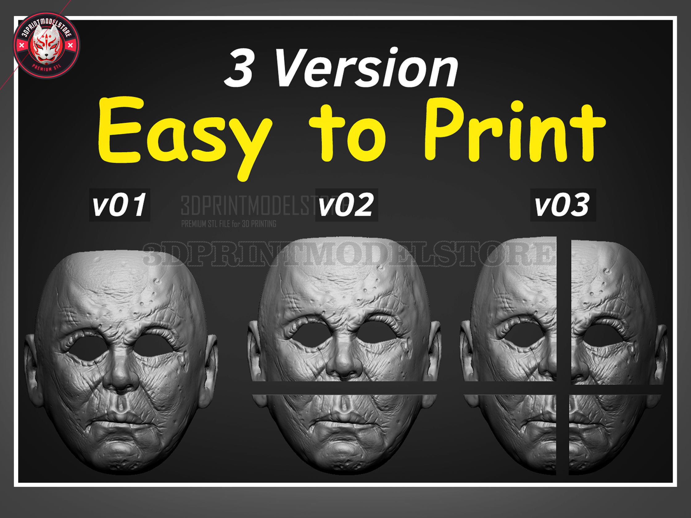 Michael Myers Halloween Movie Cosplay Mask - Cosplay Helmet 3D print model_3