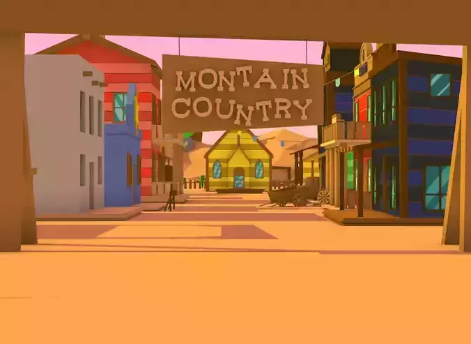 Cartoon Wild West City