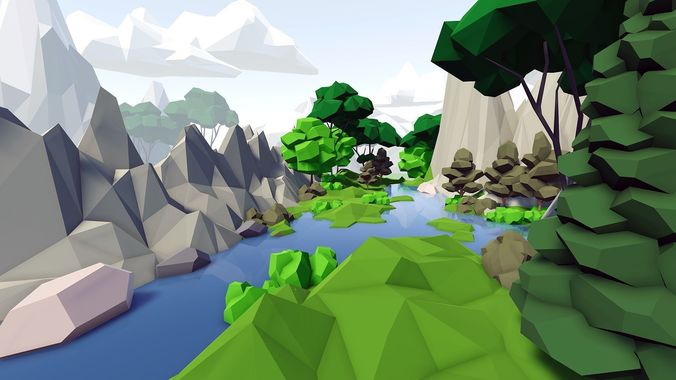 Complete Low Poly Forest Pack Low-poly 3D model