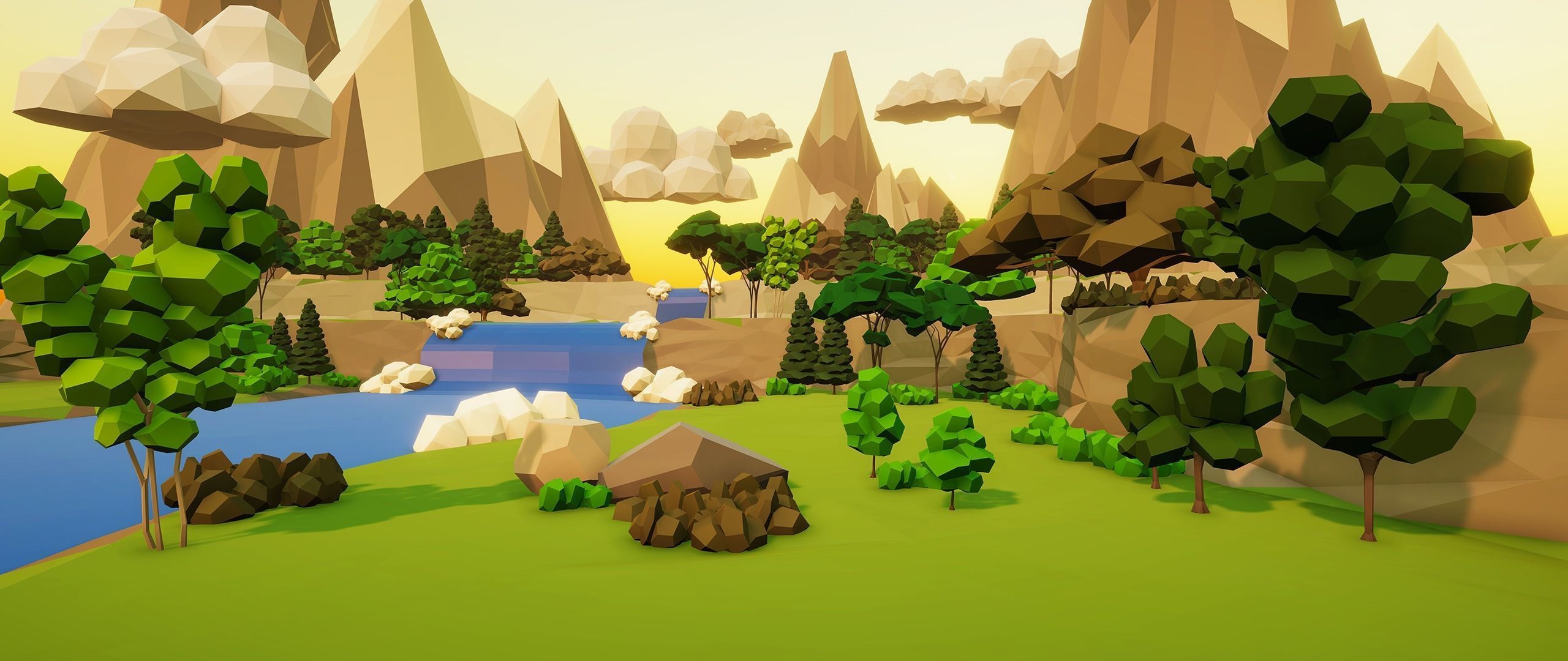 Complete Low Poly Forest Pack Low-poly 3D model_1