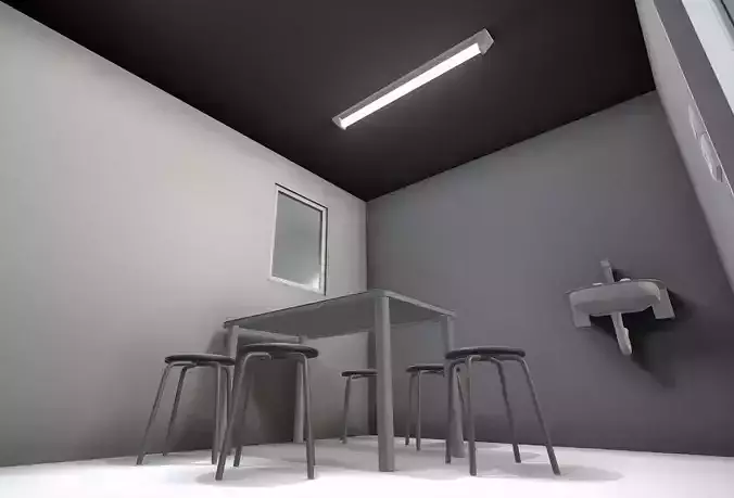 Low-Poly Break Room - Animated Low-poly 3D model