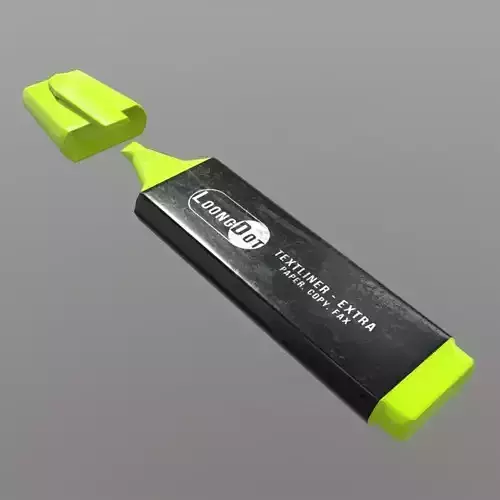 Pen 1 paint brush Low-poly 3D model