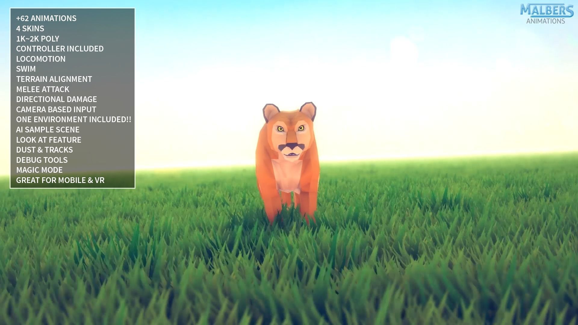 Poly Art Cougar Panther and Mountain Lion Low-poly 3D model_6