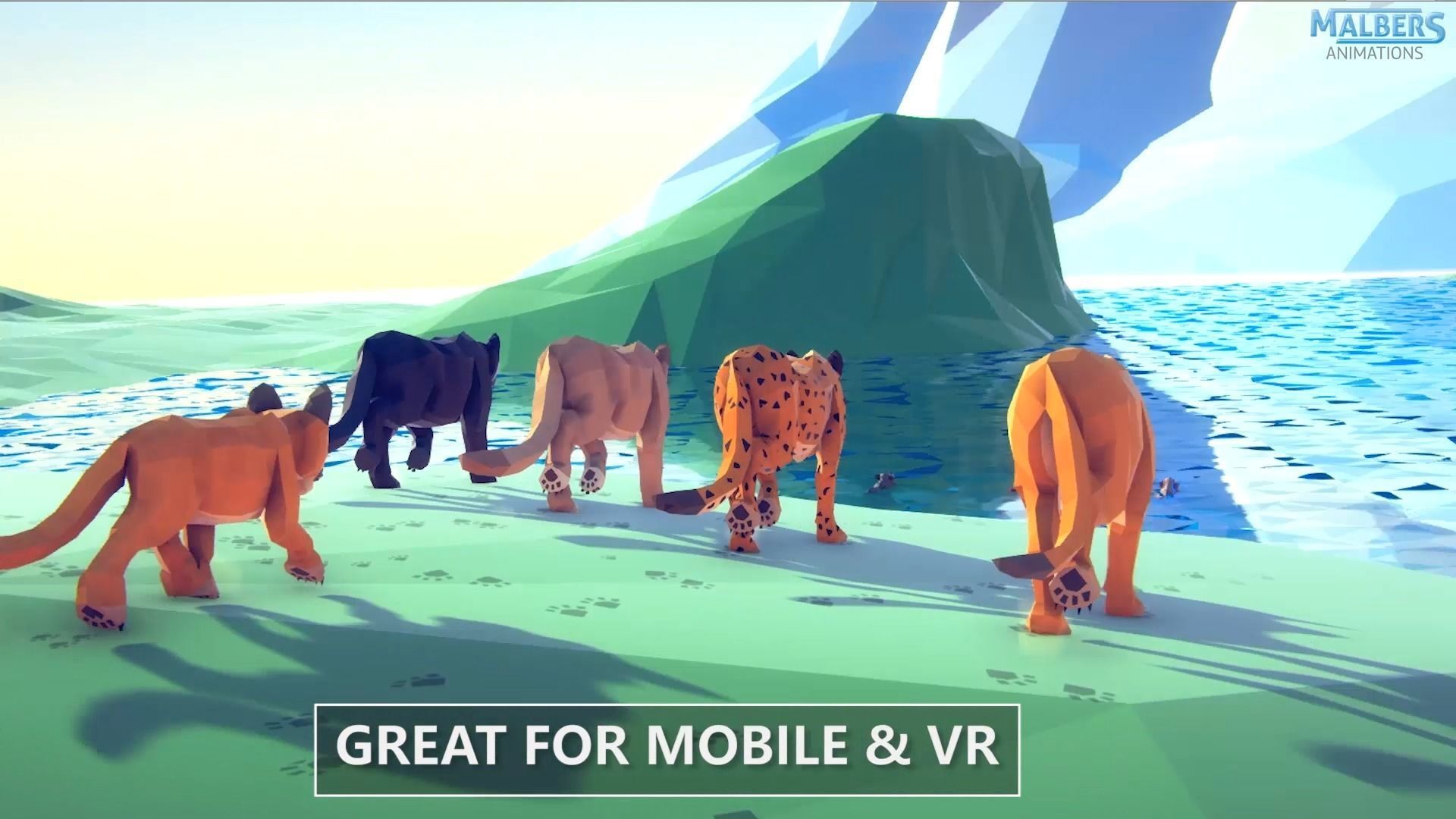Poly Art Cougar Panther and Mountain Lion Low-poly 3D model_11