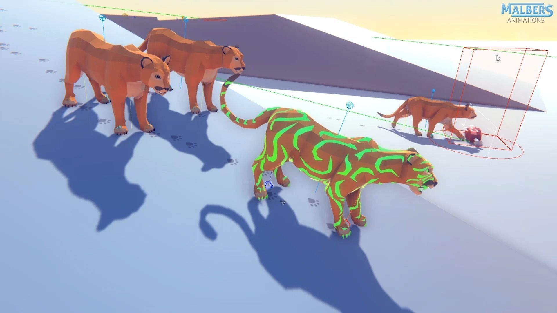 Poly Art Cougar Panther and Mountain Lion Low-poly 3D model_4