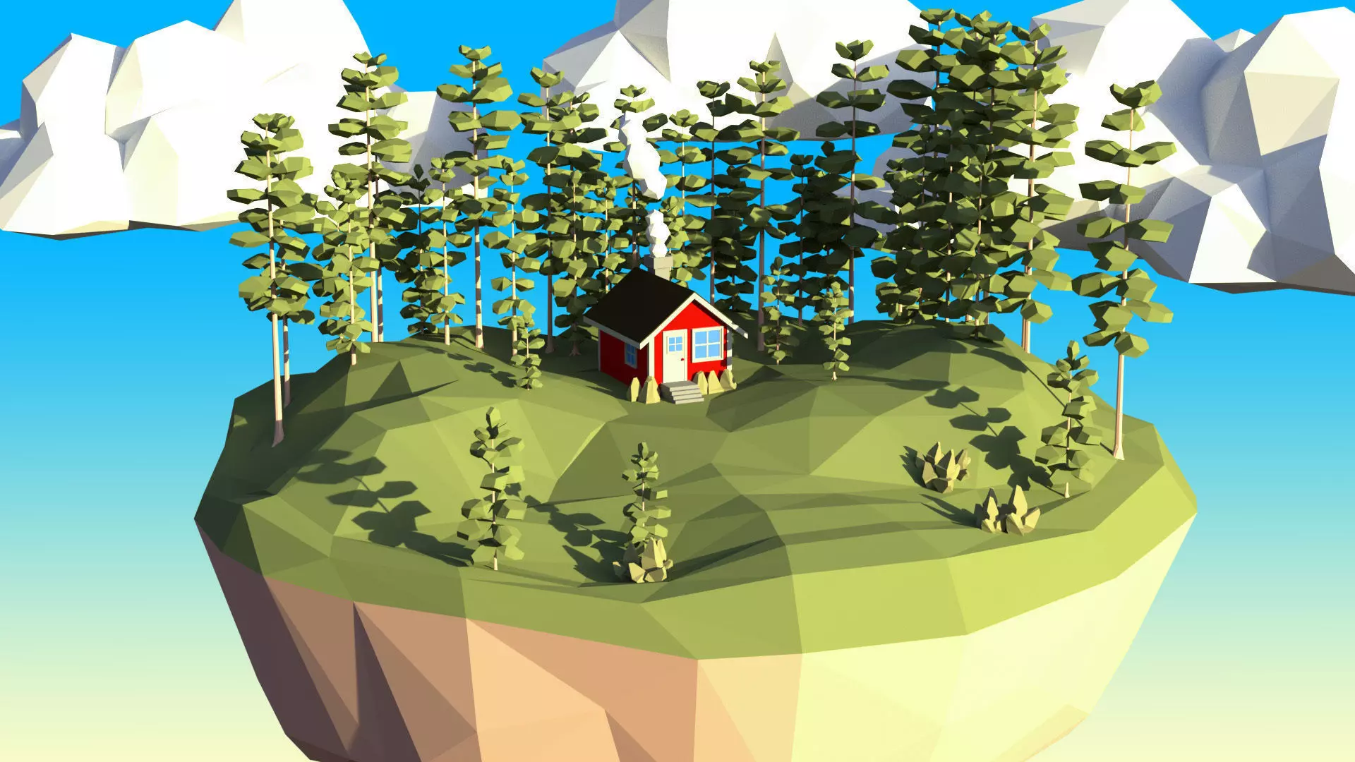 Low Poly Lodgepole Pine Tree Set Low-poly 3D model_0