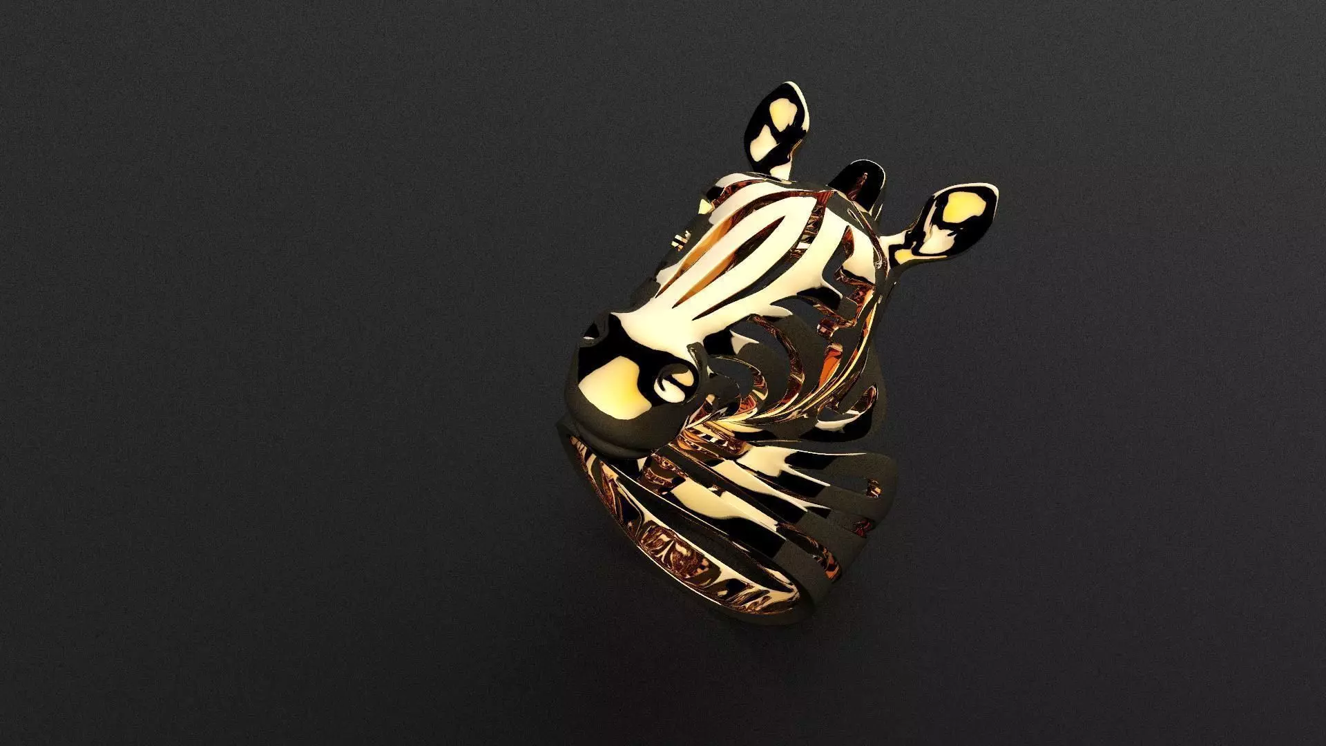zebra ring 3D print model_0