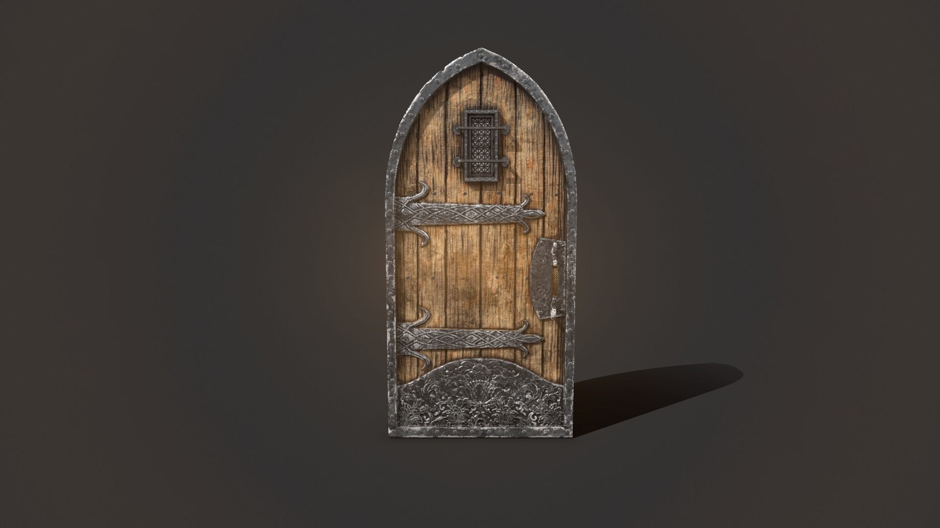 Medieval Door 3D model_11