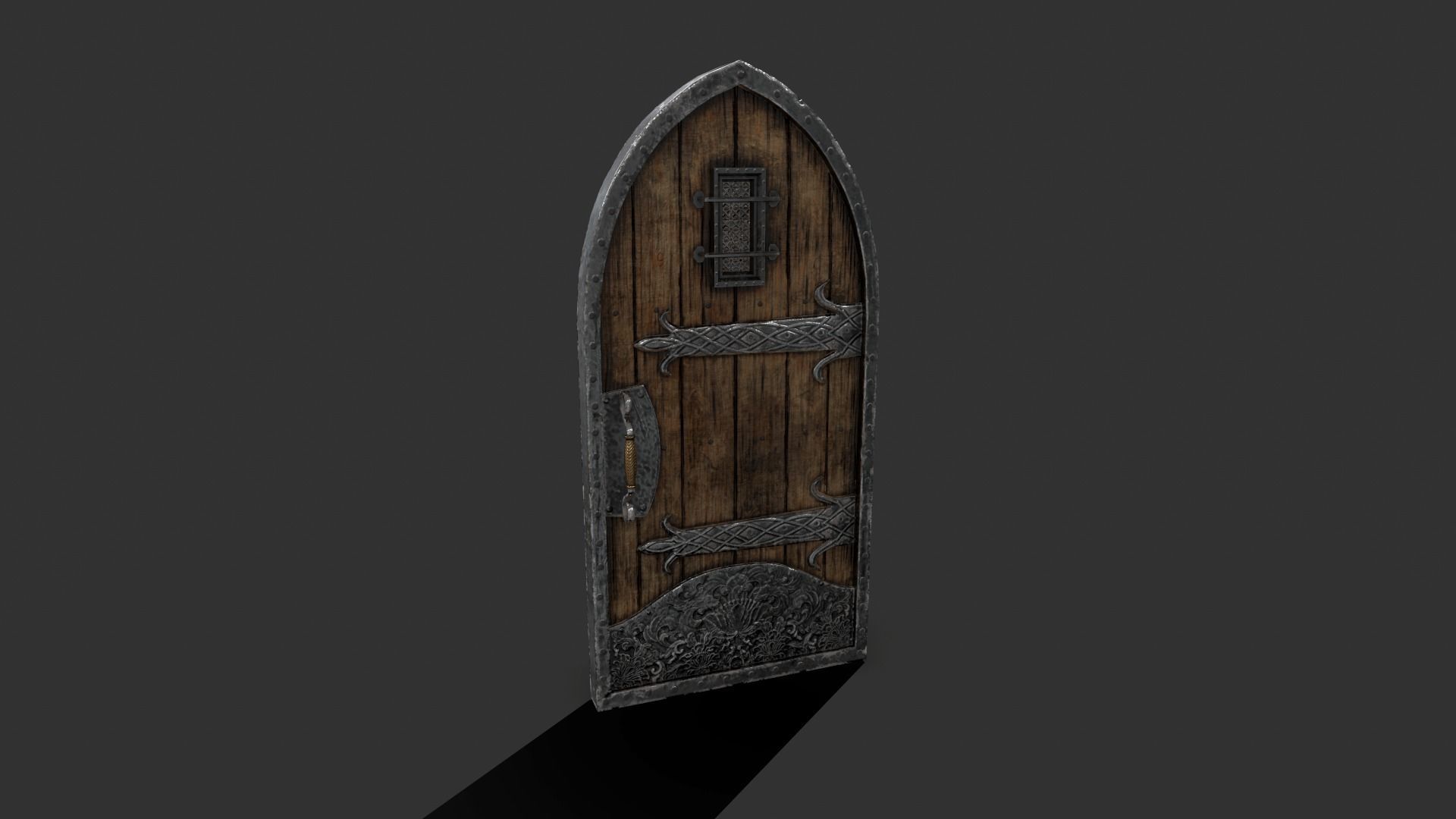 Medieval Door 3D model_4