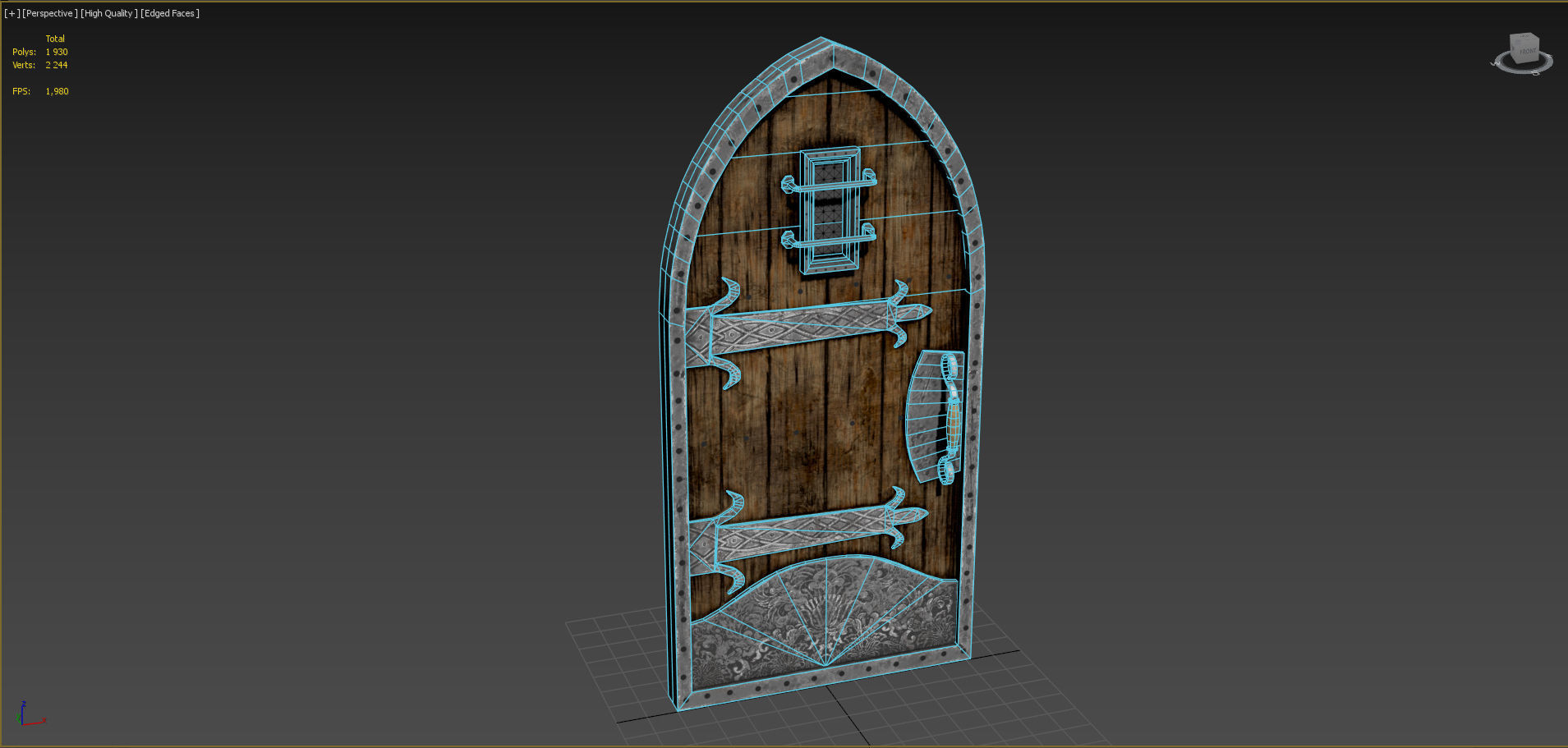Medieval Door 3D model_10