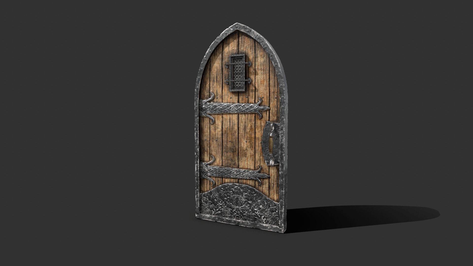 Medieval Door 3D model_5