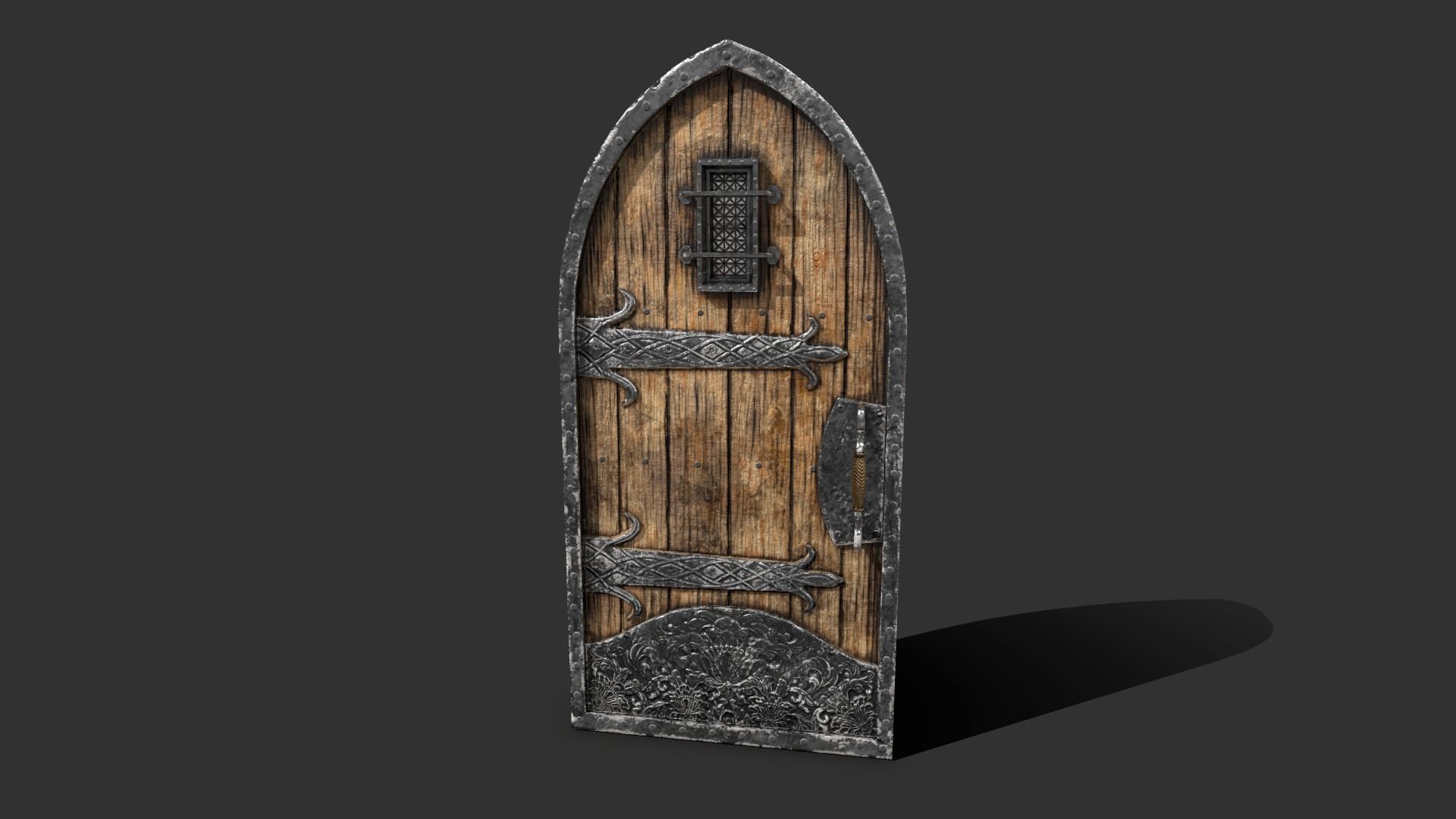 Medieval Door 3D model_3