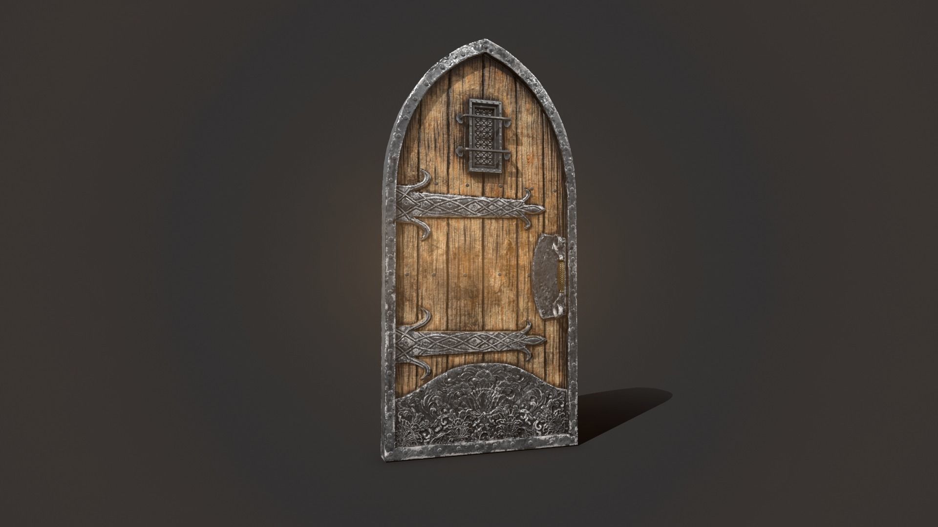Medieval Door 3D model_12