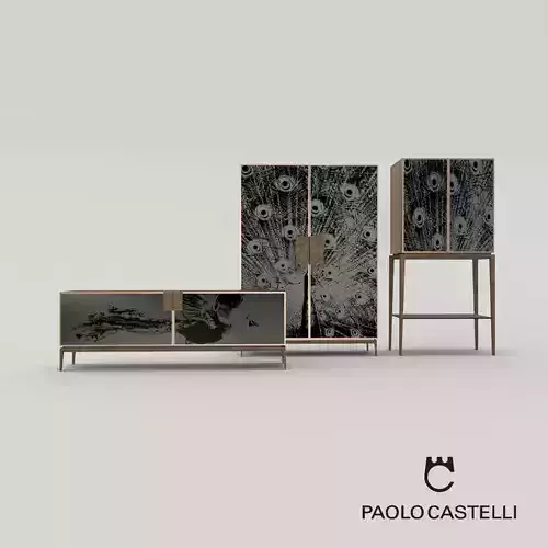 Cabinet Peacock High - Low - Cocktail from Paolo Castelli