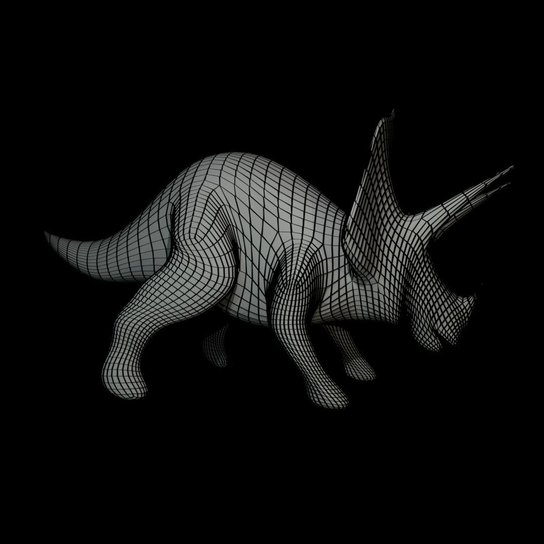 Low-poly Triceratops dinosaur Free low-poly 3D model_5