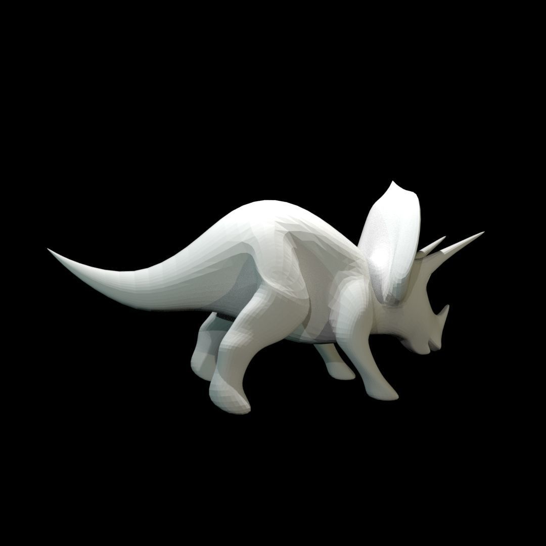 Low-poly Triceratops dinosaur Free low-poly 3D model_7