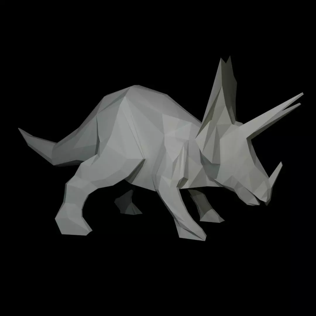 Low-poly Triceratops dinosaur Free low-poly 3D model_0