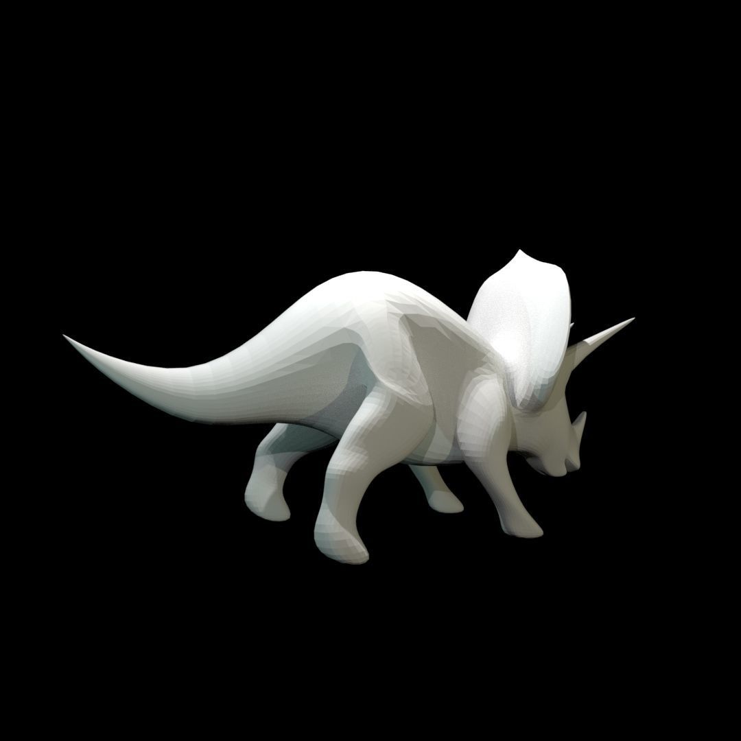 Low-poly Triceratops dinosaur Free low-poly 3D model_8