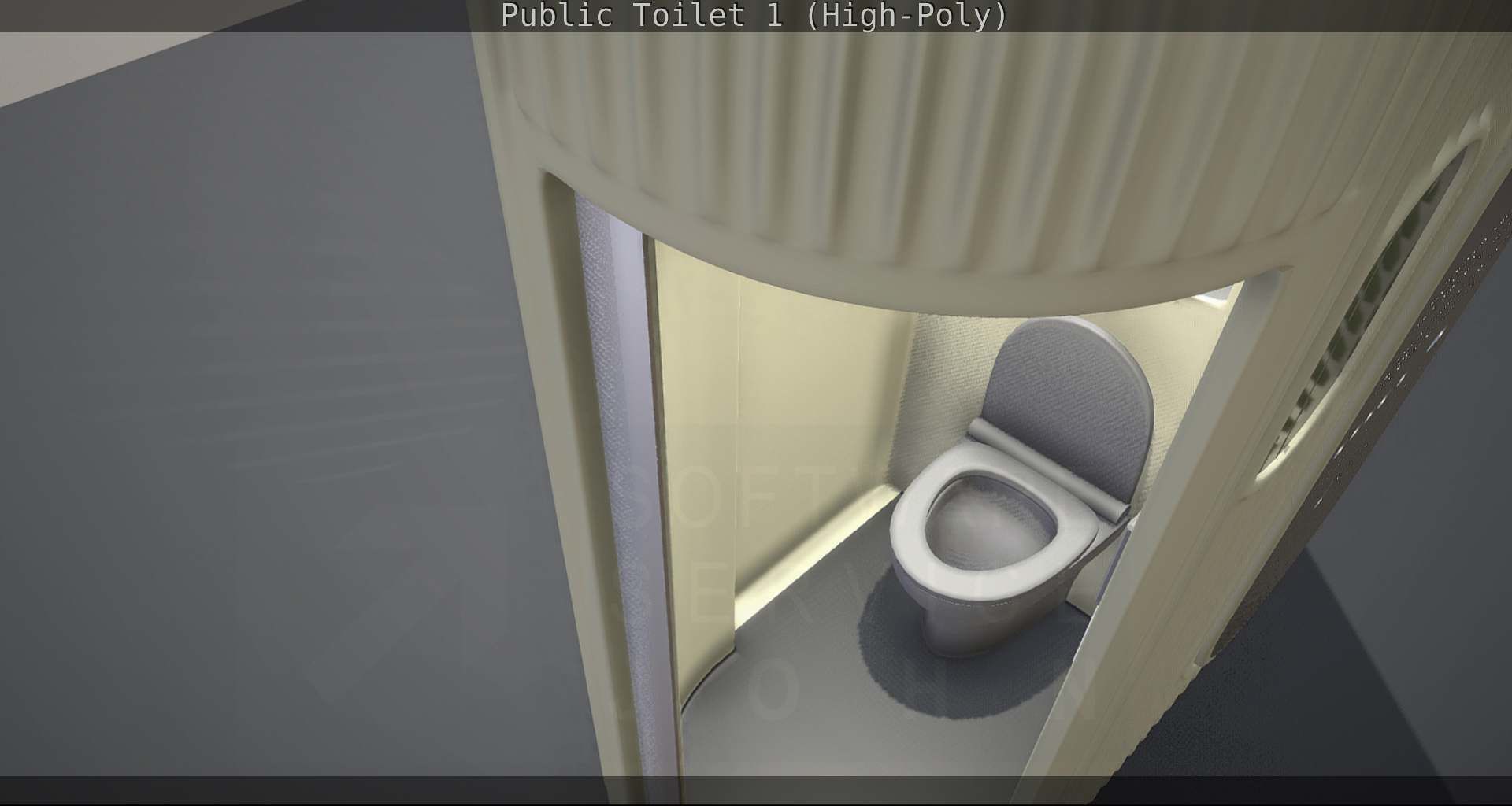 Public Toilet 1 - High-Poly Low-poly 3D model_41