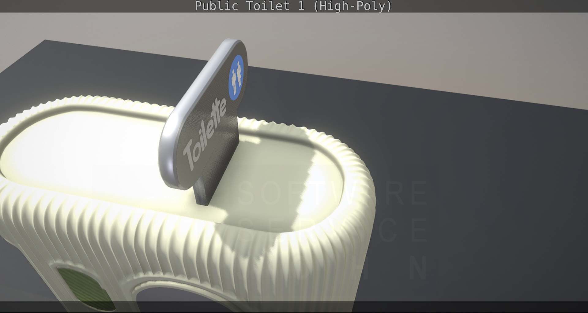 Public Toilet 1 - High-Poly Low-poly 3D model_97