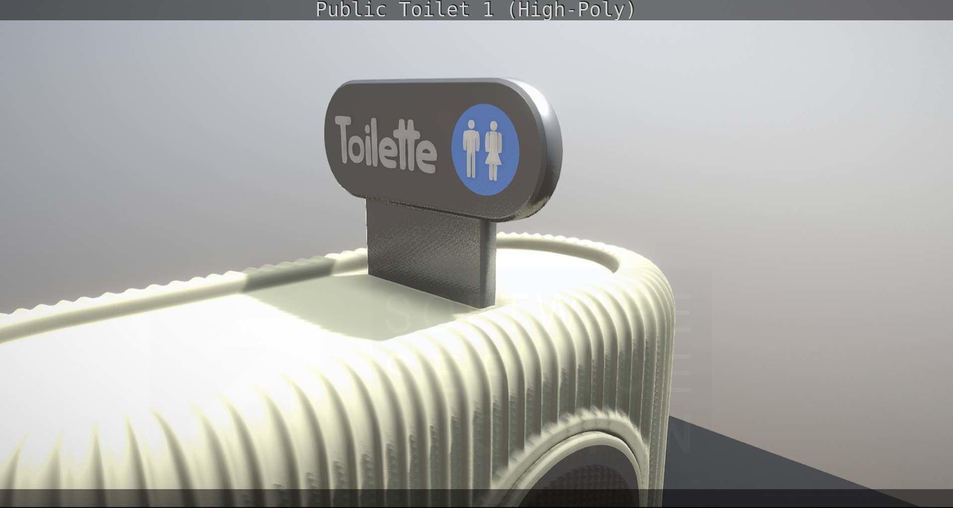 Public Toilet 1 - High-Poly Low-poly 3D model_114