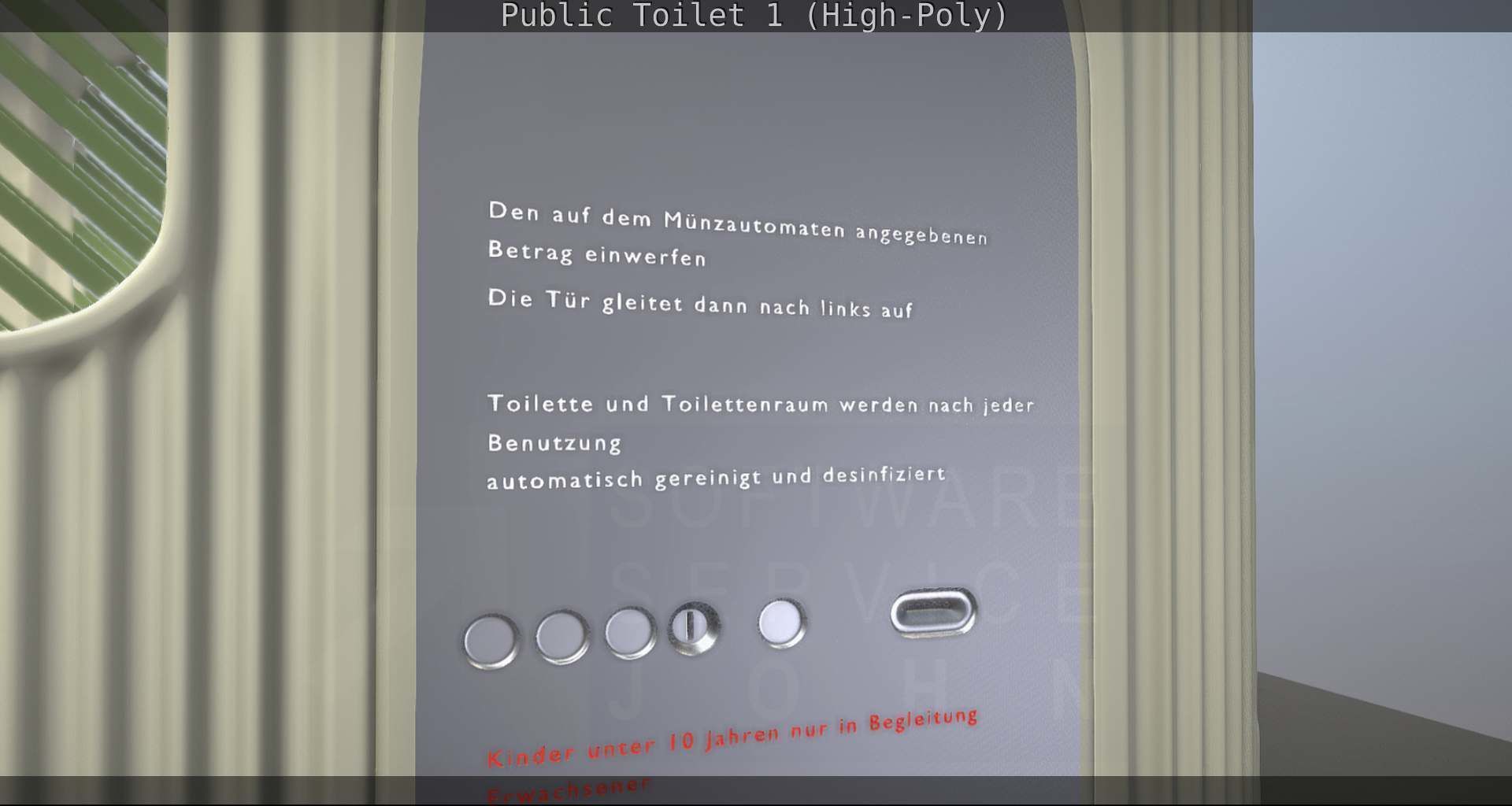 Public Toilet 1 - High-Poly Low-poly 3D model_9
