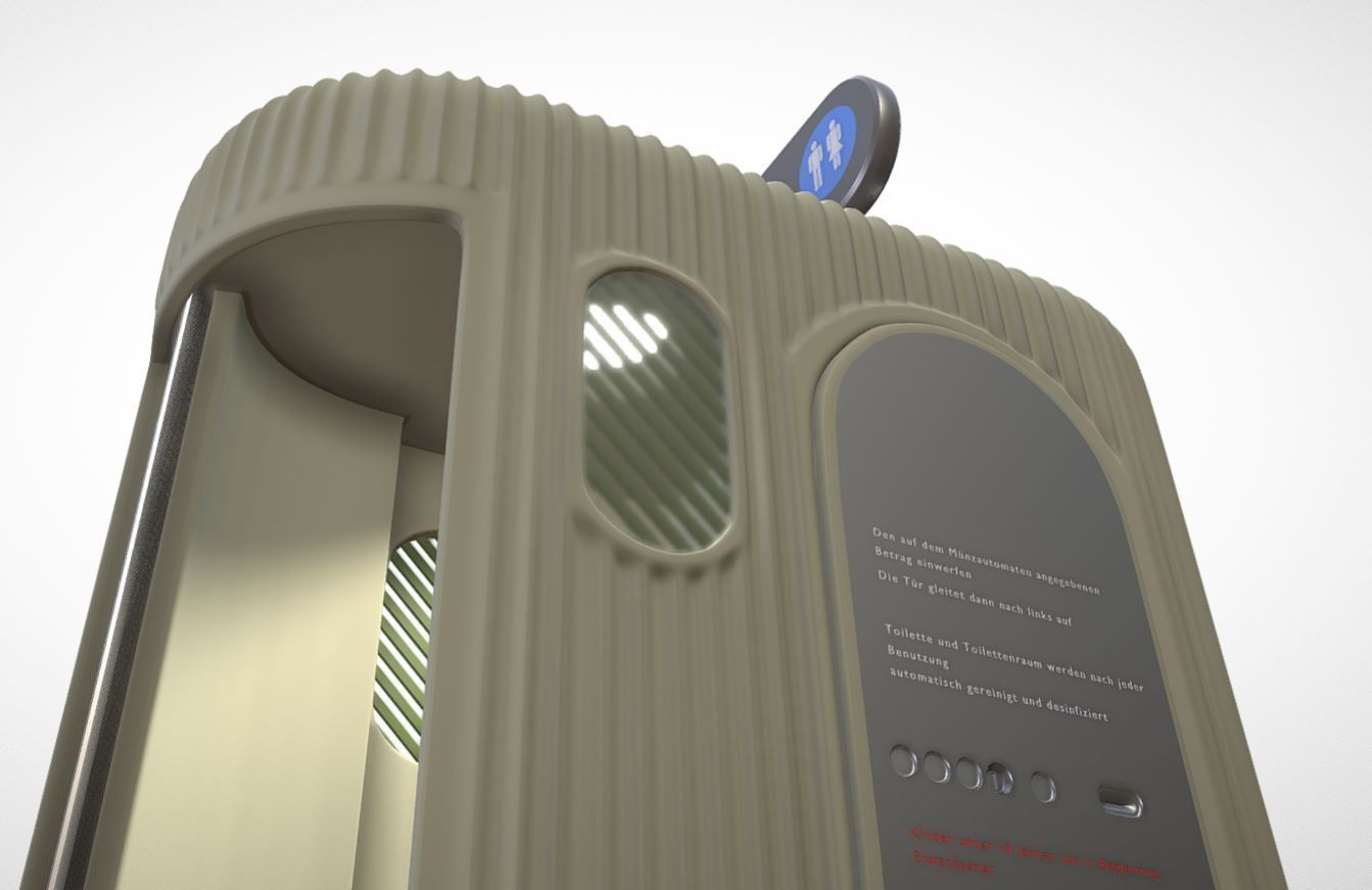 Public Toilet 1 - High-Poly Low-poly 3D model_4