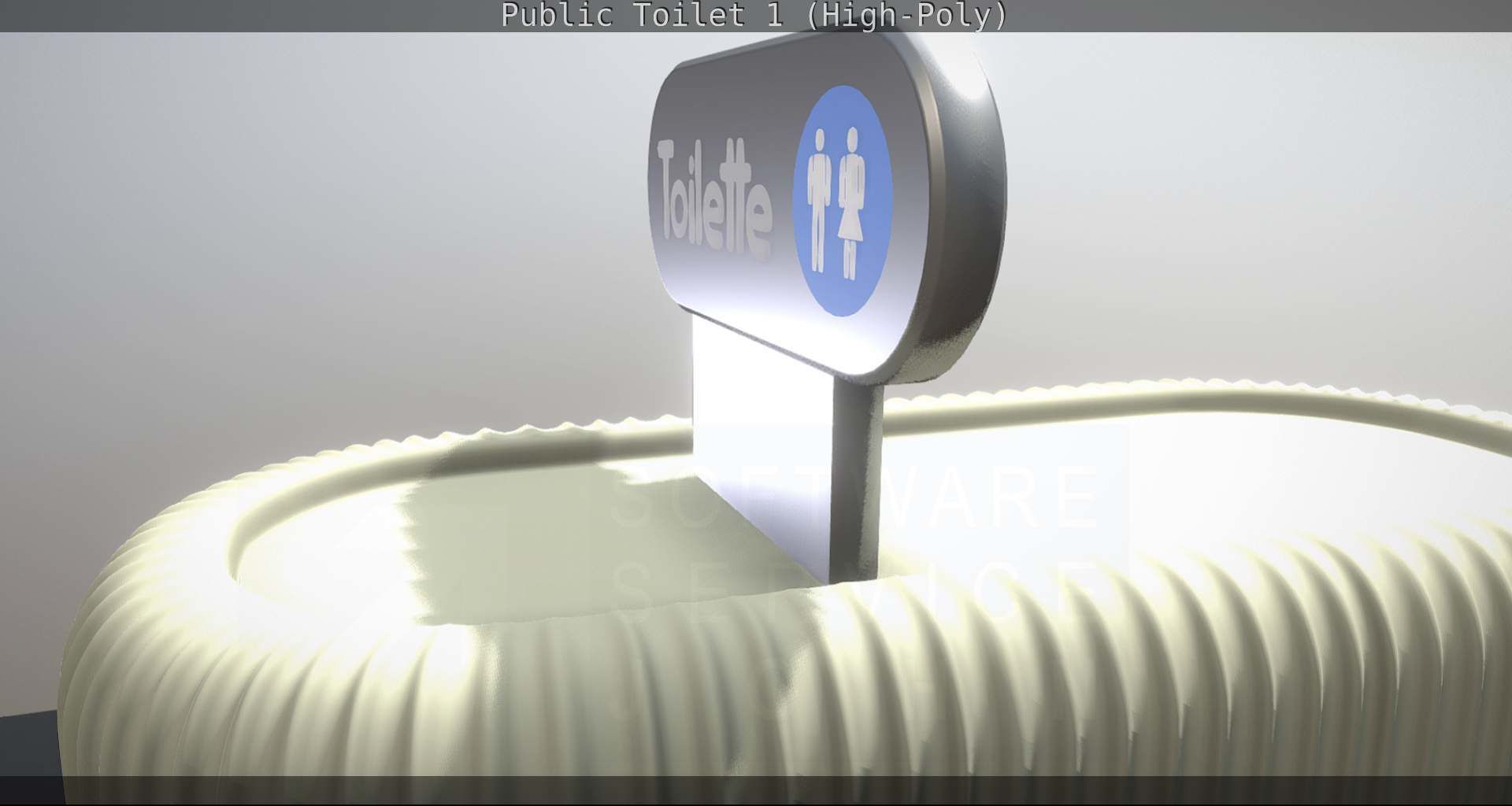 Public Toilet 1 - High-Poly Low-poly 3D model_126