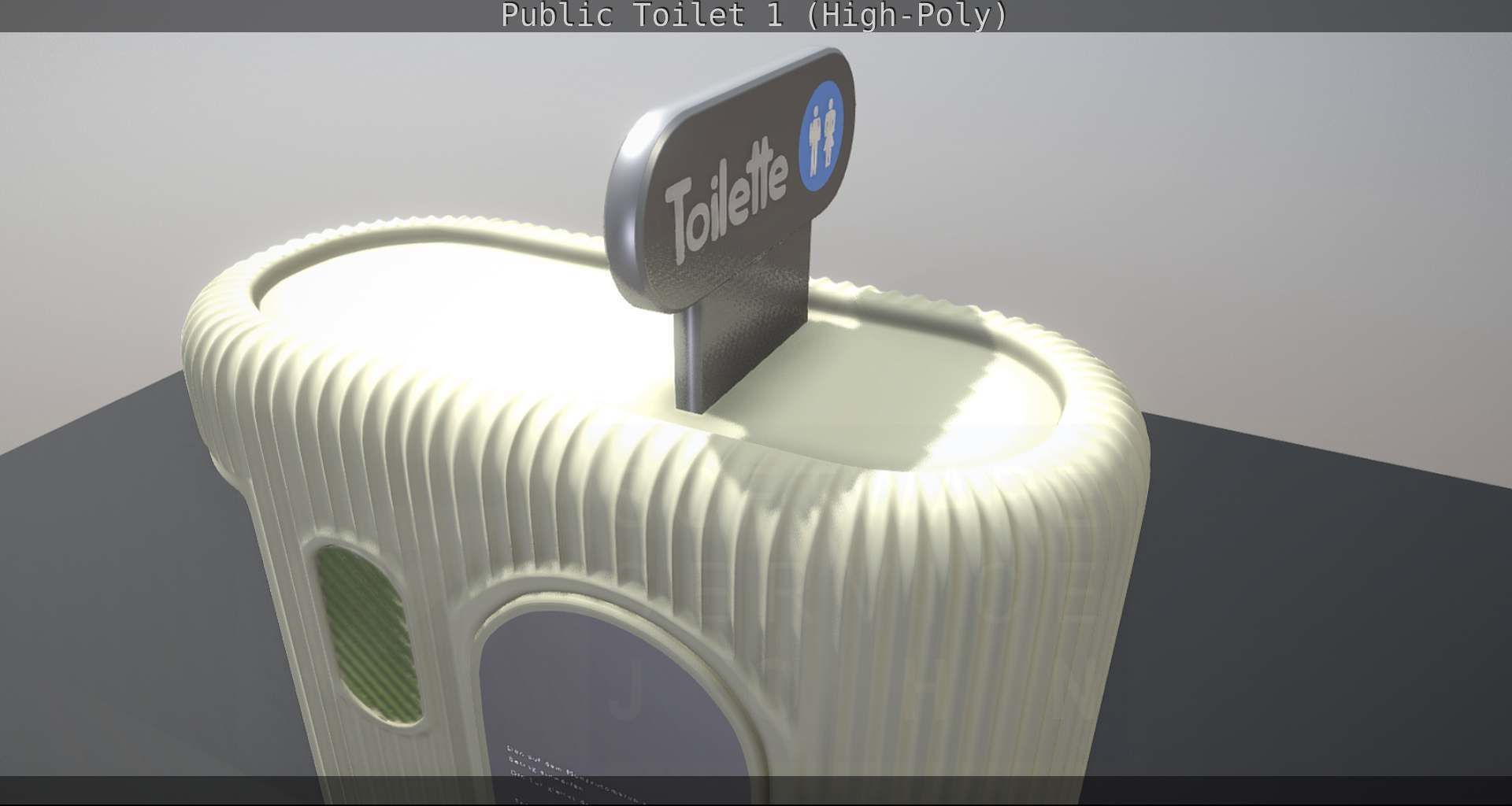 Public Toilet 1 - High-Poly Low-poly 3D model_100