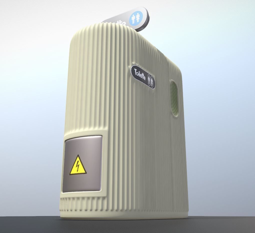 Public Toilet 1 - High-Poly Low-poly 3D model_3