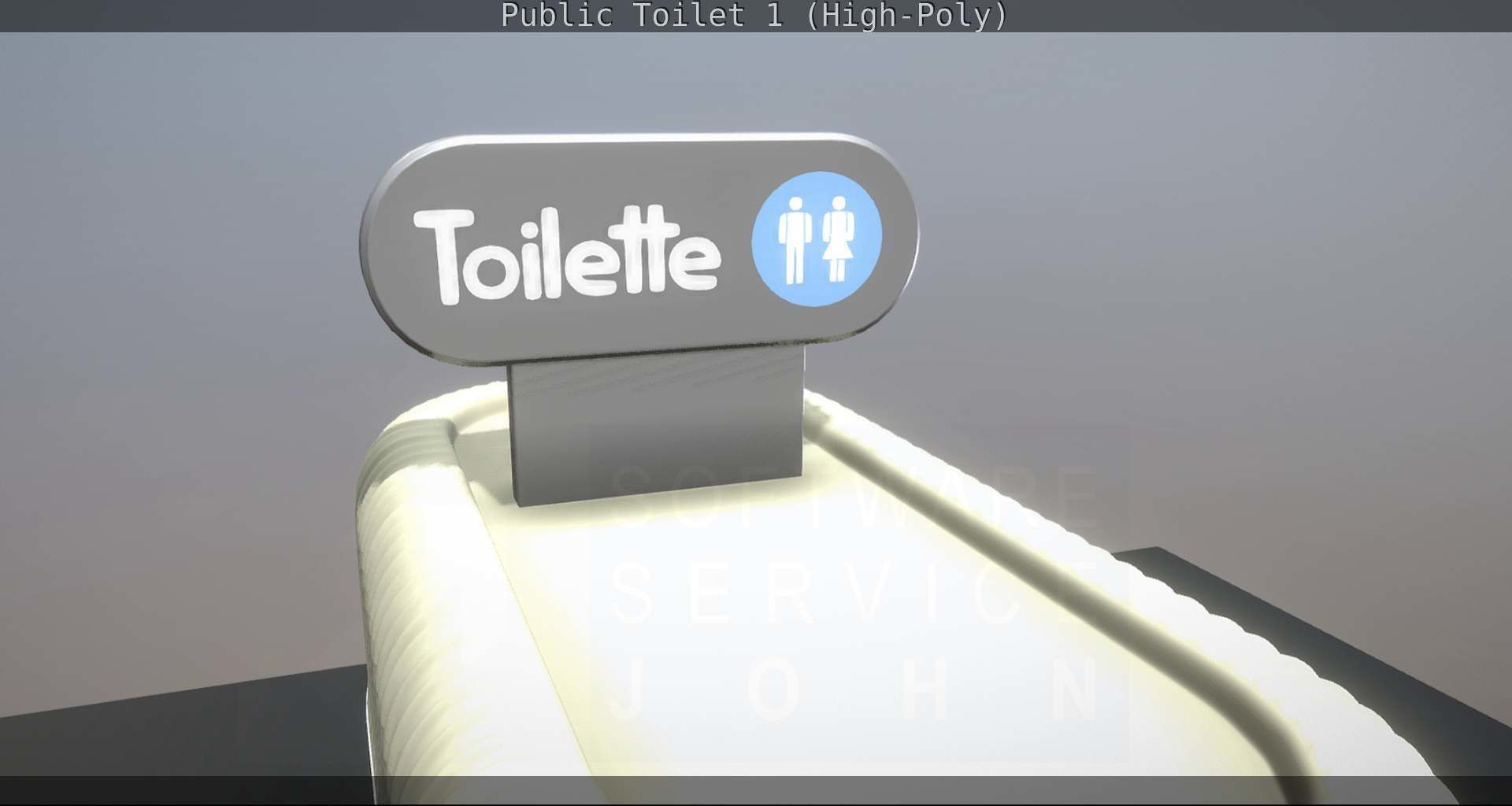 Public Toilet 1 - High-Poly Low-poly 3D model_123