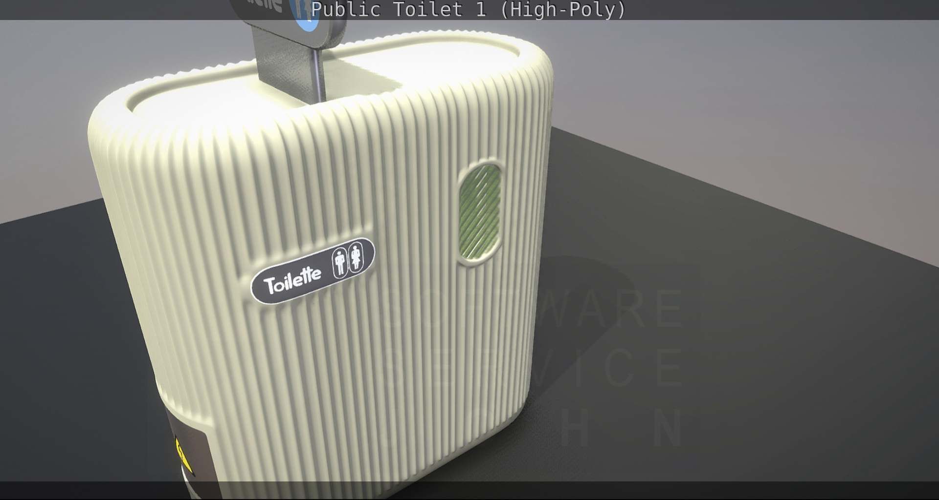 Public Toilet 1 - High-Poly Low-poly 3D model_83